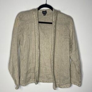 Eileen Fisher Linen Blend Hooded Cardigan Jacket Size SP